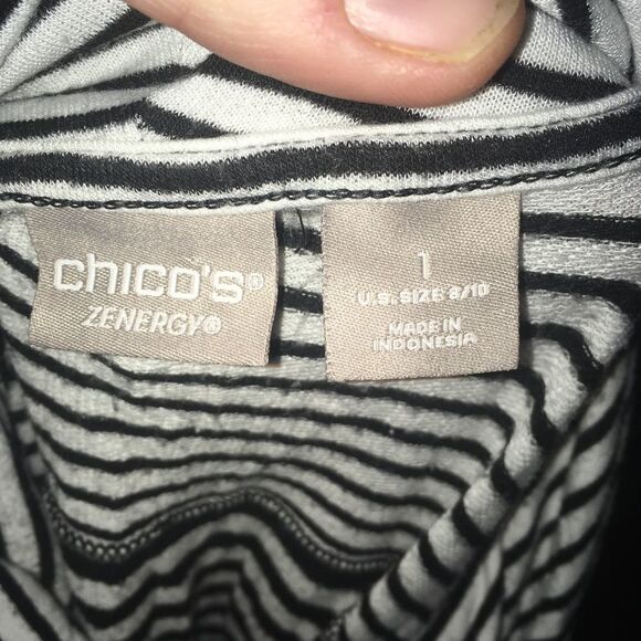 Chico’s 1 striped cozy cowl neck long sleeve top - Picture 3 of 3